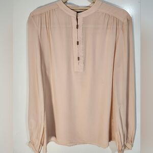 Hall Huber Elegant Silk Blush Pink Women's Top, Size 6